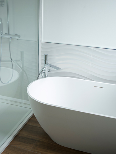 salle de bain blanche design